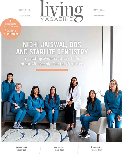 Starlite Dental on the front page of Living Magazine