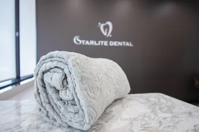 soft blankets offered as part of Starlite Dental's comfort menu