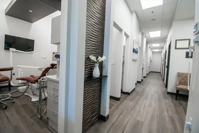 back hallway and dental exam room at Starlite Dental