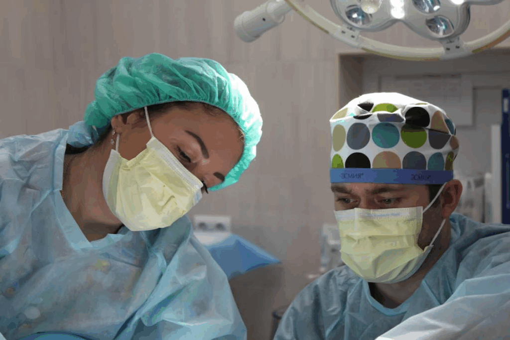 image showing two dental professionals at work