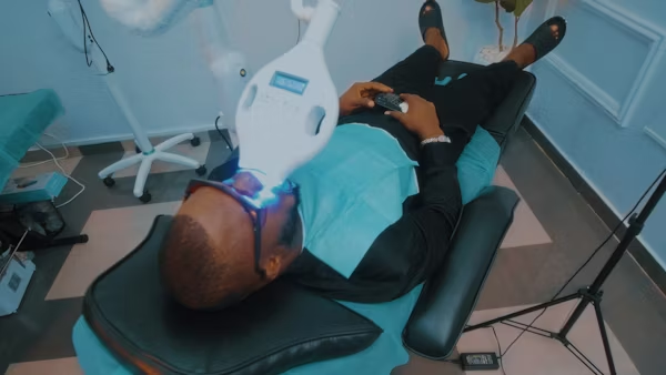 a person under sedation during a dental treatment