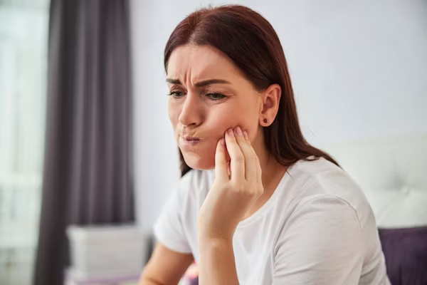 a woman experiencing tooth pain