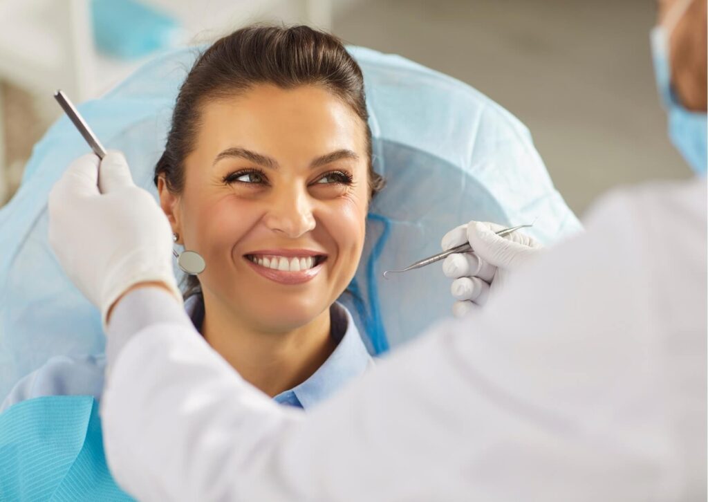 Patient receiving preventive dental care consultation focused on ozone therapy benefits in dentistry